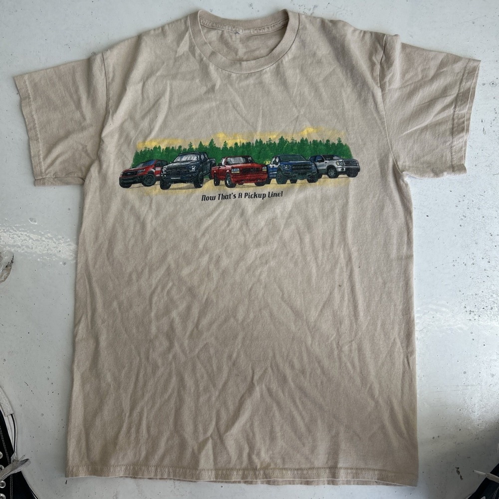 Vintage Men's 'Now That's A‎ Pickup Line' Truck Graphic Tee | Size: M